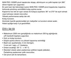 Pivot Kapı Kapatıcı Frenli 200 kg 150 cm 360° 105 WRS