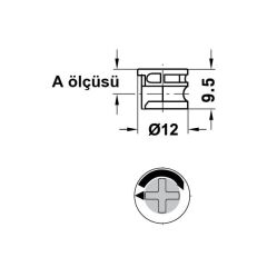 Hafele Minifix Faturasız Gövde 15/12mm (100 Adet), Nikel