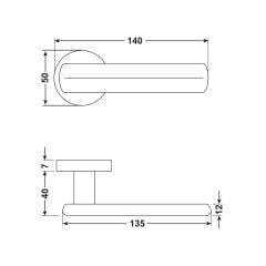 Hafele FLAME PC (Barelli Tip) Parlak Krom Renk Kapı Kolu