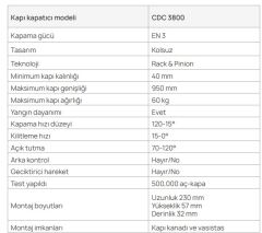 Yangın Kapısı Kapı Hidroliği EN 3 Gümüş 60dk 950mm