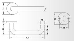 HÄFELE ROLAND-LONG M Kapı Kolu Seti Barelli Paslanmaz Çelik 304