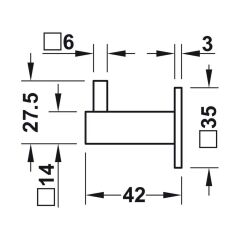 Hafele HANGER S Mat Siyah Renkli Gardırop Askısı