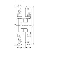Simonswerk Tectus TE 205 3D Gizli Menteşe Gümüş Renk