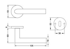 Hafele WERNER-M Kol Seti (WC) Paslanmaz Çelik Mat