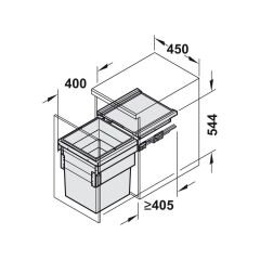 Hafele CARGO SYNCHRO 450 Çöp Kutusu (55 Litre)