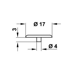Hafele Minifix Kapak 15mm (500 Adet), Gri Renk