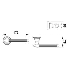 Hafele Tuvalet Kağıtlığı Calisto Duvara Monte Antik Bronz Renk