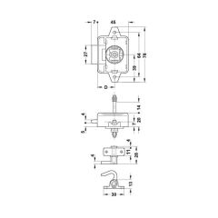 Hafele Basmalı İspanyolet Kilit 25mm, Beyaz Renk