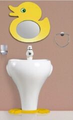 Ducky Çocuk Lavabo Beyaz Sarı