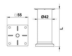 Mobilya Ayağı Alden Mat Siyah 200mm