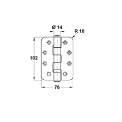 Hafele Yaprak Menteşe F Siyah 102x76x3mm