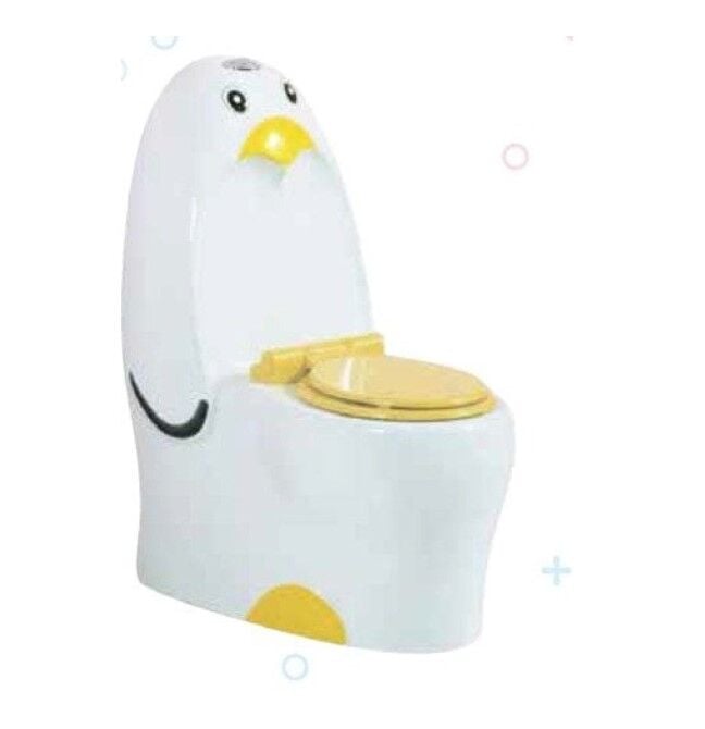Çocuk Klozet Penguen Beyaz Sarı