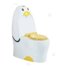 Penguen Çocuk Klozet Beyaz Sarı