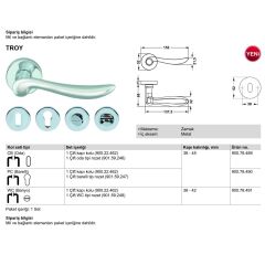 Hafele Kapı Kolu Seti Troy WC Parlak Krom