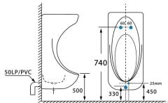 Pisuvar Sensörlü El Yıkama Lavabolu Beyaz 350X380X880mm