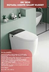 Akıllı Klozet Duvara Monte GR1825 Beyaz-Siyah
