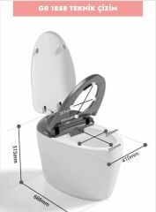 Akıllı Klozet Duvara Monte GR1858 Pembe