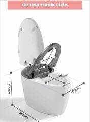 Akıllı Klozet Duvara Monte GR1858 Mavi