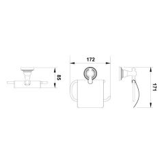 Hafele Tuvalet Kağıtlığı Calisto Kapaklı Duvara Monte Mat Siyah Renk