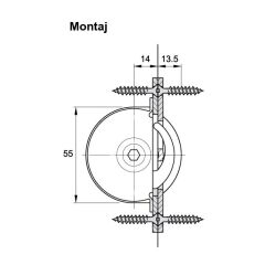 Hafele Giro Çelik Bağlantı Elemanı (10 Adet), Galvaniz