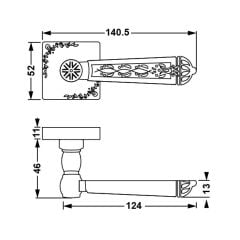 Hafele Kapı Kolu Seti Sara WC Antik Gümüş