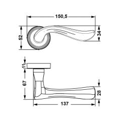 Hafele Kapı Kolu Seti Rouge Oda Parlak Rose