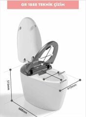 Akıllı Klozet Duvara Monte GR1858 Mor