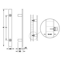 Hafele Çekme Kol Cosimo 600mm Paslanmaz Çelik