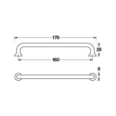 Hafele Mobilya Kulpu Edna 160mm Mat Beyaz