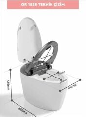 Akıllı Klozet Duvara Monte GR1858 Beyaz