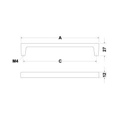 Hafele Mobilya Kulpu H2125 128mm Mat Paslanmaz Çelik