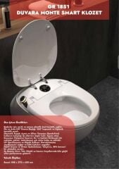 Akıllı Klozet Duvara Monte GR1851 Mavi