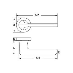 Hafele Kapı Kolu Seti Eloy WC Mat Altın