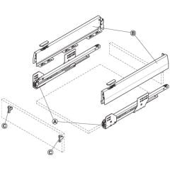 Hafele Çekmece Seti Bordürsüz 50'lik Vidalı Gri